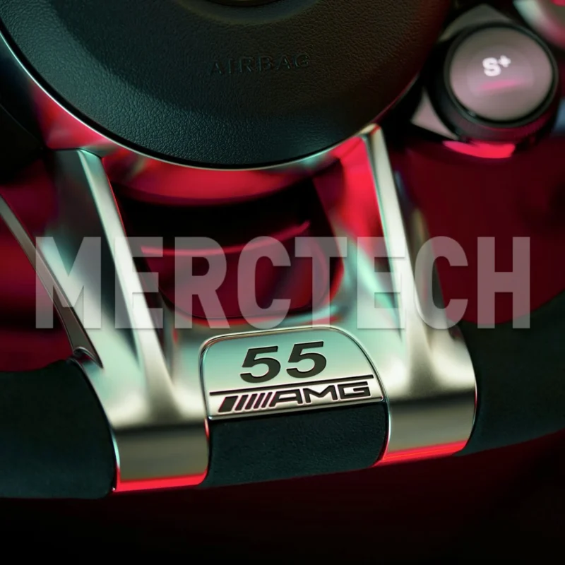 amg edition 55 lenkradblende chrom original mercedes amg logo neu emblem