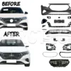 mercedes benz e class w214 front bumper e200 grille e260 modification e300 executive version large emblem vertical emblem front bumper