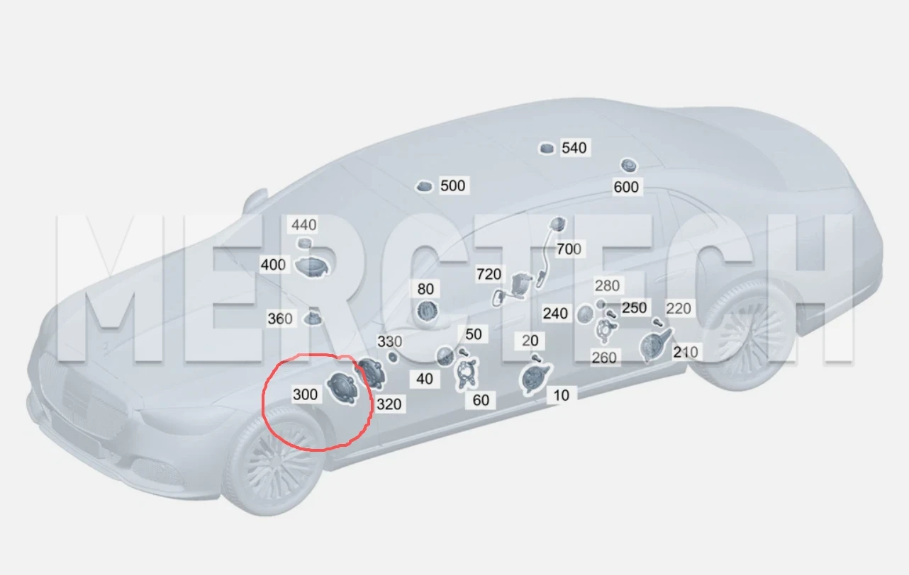 original mercedes benz high end berlin footwell subwoofer a2238205000