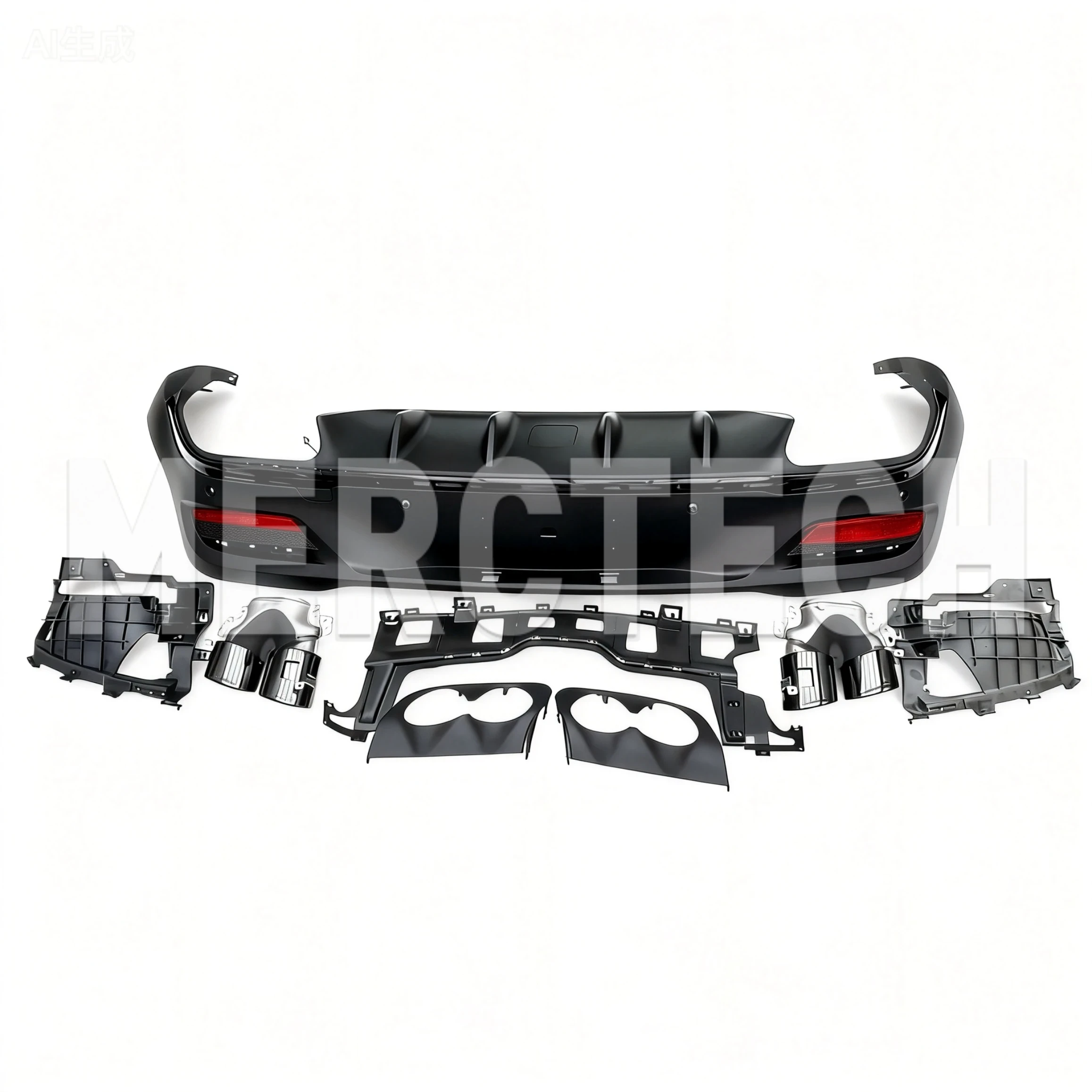 mercedes benz gle coupe c167 gle53 coupe 43 rear diffuser lip edge with exhaust tail p