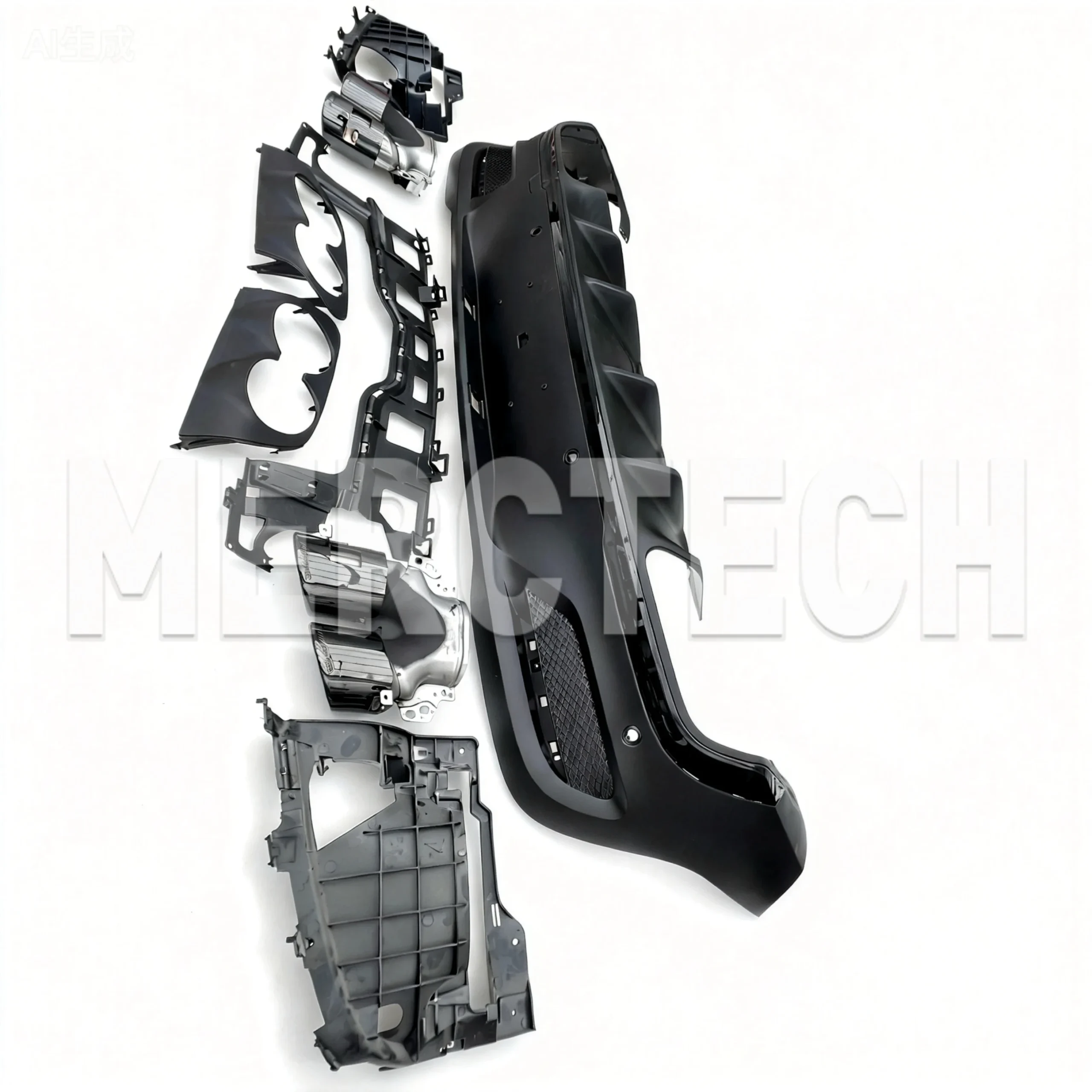 mercedes benz gle coupe c167 gle53 coupe 43 rear diffuser lip edge with exhaust tail p