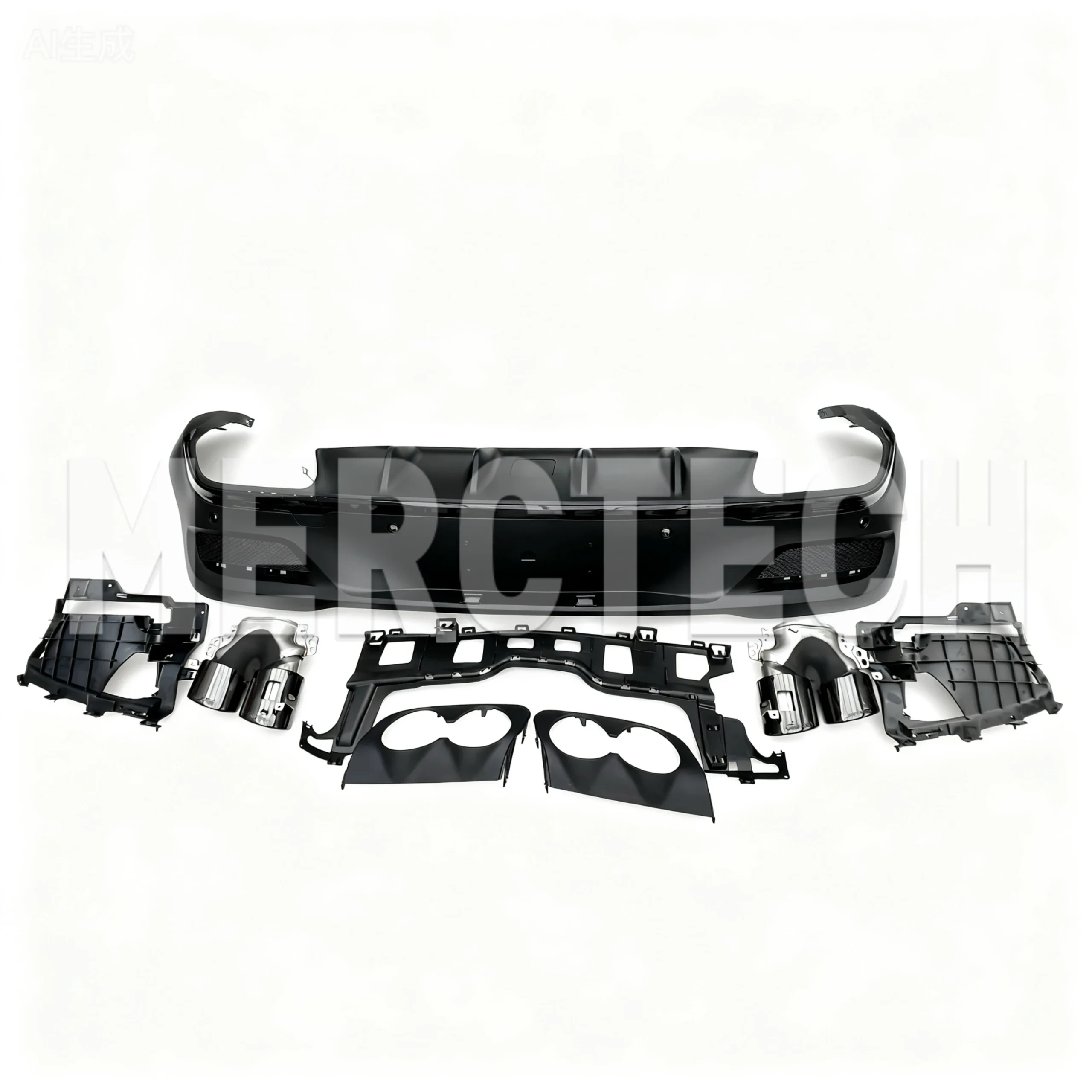 mercedes benz gle coupe c167 gle53 coupe 43 rear diffuser lip edge with exhaust tail p