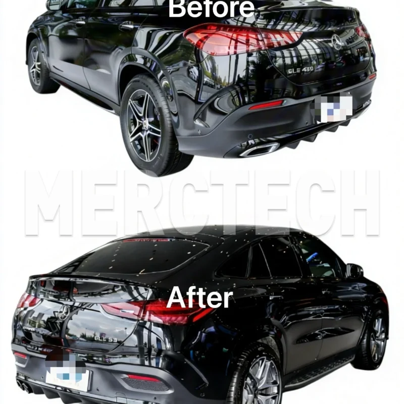 mercedes benz gle coupe c167 gle53 coupe 43 rear diffuser lip edge with exhaust tail p